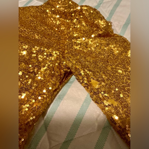 ASOS NaaNaa sequin mini dress with draped back in gold, size 10. - Picture 9 of 9